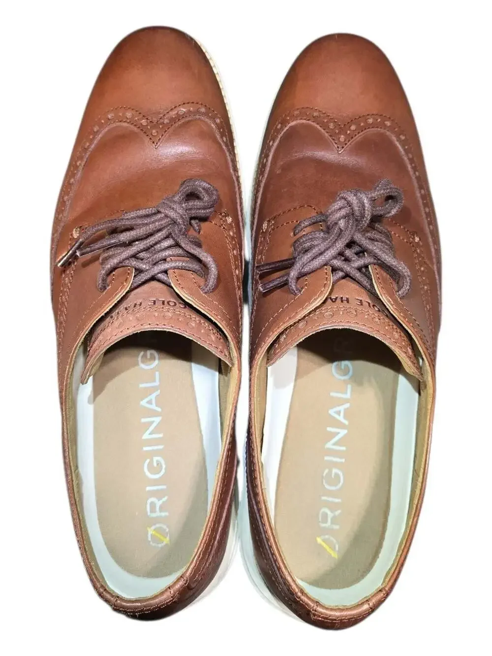Cole Haan OriginalGrand Wingtip Oxford in Woodbury/Ivory Men's Size 11